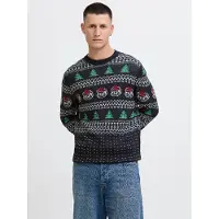 Jack & Jones Jersey 'XMAS ANDREW' azul noche / verde / rojo oscuro / blanco