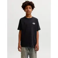 JACK&JONES JUNIOR Junior Camiseta 'JJLEGACY' azul oscuro / amarillo / rojo carmesí / negro