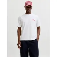 Jack & Jones Camiseta beige / azul oscuro / rojo sangre / blanco