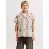 JACK&JONES JUNIOR Junior Camisa beige / azul claro / negro / blanco