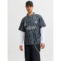 Jack & Jones Camiseta gris basalto / negro / blanco