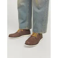 Jack & Jones Botas con cordones 'JFWDenver' marrón / marrón oscuro / blanco