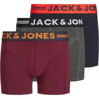 JACK&JONES JUNIOR Junior Calzoncillo 'Jaclichfield' gris / naranja / rojo vino / negro