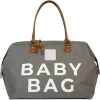 Bagmori Bolsa para pañales marrón / gris / blanco
