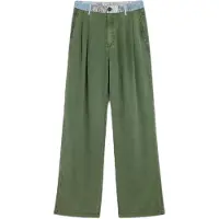 Desigual , Pantalón combinado lyocell, Mujer, Lyocell, Verde, S