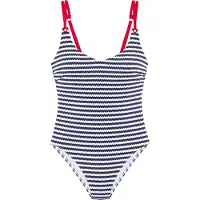 s.Oliver Traje de baño marino / rojo oscuro / blanco