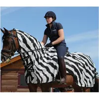 Bucas Buzz-Off Riding, manta para exteriores con estampado de cebra, color: cebra, talla: 155