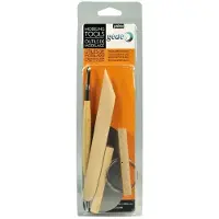 Pebeo Gédéo: 4 herramientas para modelar arcilla – espátula, herramienta de modelado de madera, espátula de alisado y alambre de corte – set para cerámica y escultura – madera y metal