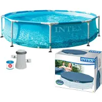 Intex 28208NP, 4485 litros, Piscina de estructura, Para niños y adultos, Incluye escalera, Color azul