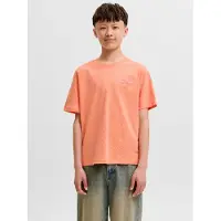 JACK&JONES JUNIOR Junior Camiseta 'JCOETERNA' naranja / langosta / blanco