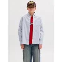JACK&JONES JUNIOR Junior Camisa azul claro / negro / blanco