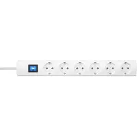 Kopp 233002019, 5 metros, Interior, IP20, Blanco, Termoplástico, 6 enchufes