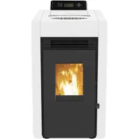 SCHENGER , estufa de pellets HLP3402, color blanco, +, potencia de 5,5 kW, totalmente automática, con conexión Wi-Fi y modo Eco