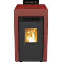 SCHENGER , estufa de pellets HLP3402, color rojo, +, 5,5 kW, totalmente automática, con conexión Wi-Fi y modo Eco
