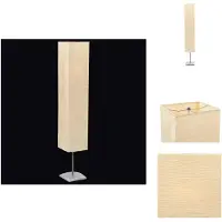 vidaXL Lámpara de pie con estructura de acero, 135 cm, color beige - Lámparas