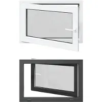 Yiwydaa Ventana oscilante y pivotante para sótano, modelo RISOR, 90 x 50 cm