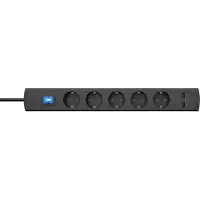 Heinrich Kopp Tira de enchufes Kopp con interruptor, 5 enchufes, color antracita, con toma de tierra, modelo 233605003 (233605003)