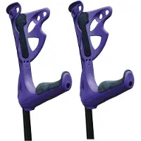 Unyqoos Par de muletas de aluminio ajustables, color violeta, con altura regulable