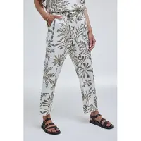 DIDI Pants Sol Offwhite Palmer Print Talla: 46 | Pantalones Outlet | Mujer | Blanco