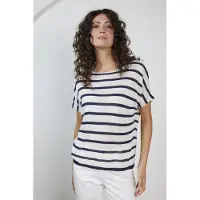 DIDI Pullover Tonia Offwhite Blue Stripe Talla: 34-36 | Sudaderas con Capucha Outlet | Mujer | Azul