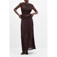 French Connection Saylor Pleated Overlay Skirt Bitter Chocolate Talla: 16 | Faldas Maxi Outlet | Mujer | Marrón
