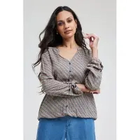 DIDI Blouse Nilly Sand With Pure Print Talla: 34 | Manga Larga Outlet | Mujer | Marrón