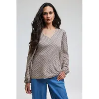 DIDI T-shirt Britt Sand With Pure Print Talla: 48 | Manga Larga Outlet | Mujer | Marrón