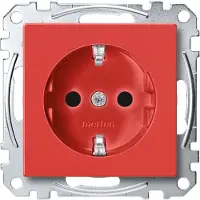 Merten Enchufe SCHUKO de , modelo BRS MEG2300-0306, color rojo rubí, sistema M