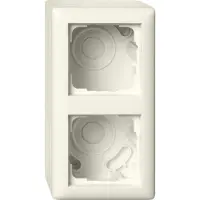 Gira 106201, carcasa AP para interruptores y enchufes, 2 módulos, con marco, estándar, color crema
