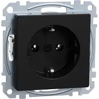 Schneider Electric Enchufe SCHUKO Merten, modelo MEG2301-0403, con terminales de conexión negros mate, sistema M