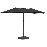 Syfax Sombrilla de jardín Negro 385 x 209 x 244 cm Poliéster