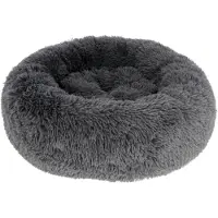 Kerbl , cama para perro modelo FLUFFY, color gris oscuro, diámetro 60 cm x 18 cm