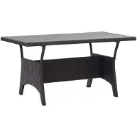 StarTech.com Mesa de jardín para exteriores - Mesa rectangular - Fabricada con ratán sintético trenzado - 120x70x66 cm - Resistente a la intemperie - Color negro