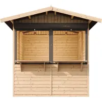 Timbela Casa de jardín de madera, puesto de mercado de madera - 253 x 263/4 m2. Modelo: M149Z