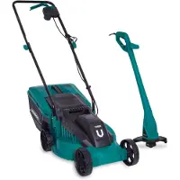 Vonroc Cortacésped eléctrico 1300W y cortabordes 300W | Set completo