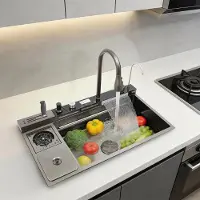 StarTech.com Fregadero de cocina - Fregadero multifunción - Acero inoxidable - 82x48 cm - Un solo seno - Con grifo y triturador de residuos - Con cubo de basura