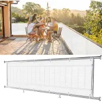 OEM Cortina protectora para balcón, resistente a los rayos UV, 50 x 850 cm, color blanco