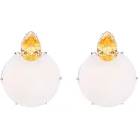Luxenter Pendientes 'Mubi' naranja / blanco