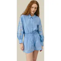 Louise Misha Shirt Reynald Blue Talla: 40 | Manga Larga Outlet | Mujer | Azul