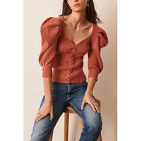 Ba&sh Pull Boby Cognac Talla: L | Sudaderas con Capucha Outlet | Mujer