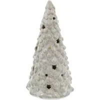 HBX natural living Adorno navideño para árbol de cerámica, estilo "natural living" de HBX, con iluminación LED, de 25 cm