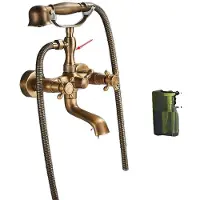OEM Grifo de bañera Telefonstil, fabricado en latón, con control dual para agua caliente y fría, y acabado en latón envejecido