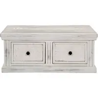 Syfax Mesa de centro de madera maciza de mango blanco 70x70x30 cm