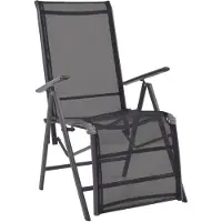 Syfax Tumbona reclinable de aluminio y textilene negro