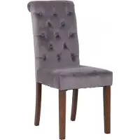CLP Silla de comedor , tapizada con respaldo, modelo Lisburn. Silla de cocina con patas de caucho que protegen el suelo, color gris oscuro, material: terciopelo