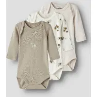 Name it Pijama entero/body beige / beige moteado / blanco