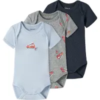 Name it Pijama entero/body marino / azul claro / gris moteado / rojo sangre
