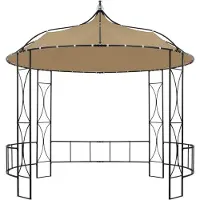 Syfax Cenador redondo gris taupe 300x290 cm