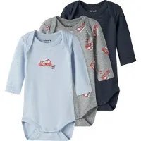 Name it Pijama entero/body marino / azul claro / gris moteado / rojo sangre
