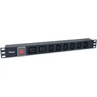 Equip 333316: Barra de enchufes para montaje en rack de 19" (1U), 8 tomas IEC C20, cable de 1.8 metros, aluminio